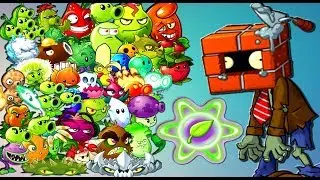 All Plants Power-Up vs Brickhead Zombie Gameplay Pvz 2