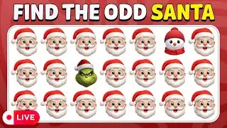 🔴Live Find the Odd ONE OUT - Christmas Edition 🎄🎅☃️ | Easy, Medium, Hard | 40 Levels | Quiz Bunny