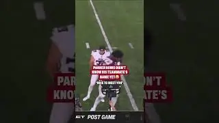 Parker Romo meets his teammate Leonard Floyd for the first time on air🤣 #nfl #falcons
