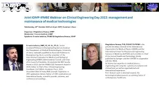 Joint IOMP-IFMBE Webinar on CED 2022: Management and maintenance of medical technologies