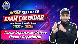 JKSSB Releases Exam Calendar for all Posts - Advertised from 2021 to 2025  