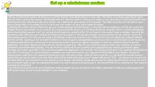 How to : Set up a windstream modem