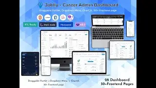 Smart Job Application Dashboard Template for Managing Recruitments, Candidates & Hiring Data