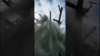 Steel Beams Collapse in Unfinished Building | AI Demolish