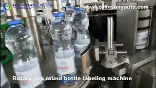 rotary high speed opp hot melt water beverage labeling machine for all round bottle