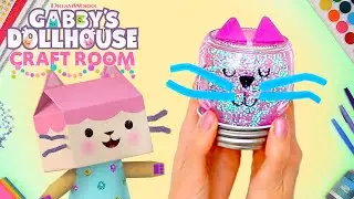 This Glitter Globe SPARKLES! ✨ 🪩 DIY Crafts with Baby Box | GABBY'S DOLLHOUSE: CRAFT ROOM