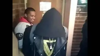 Ewol Samo in the building with the rest of the Hoolies