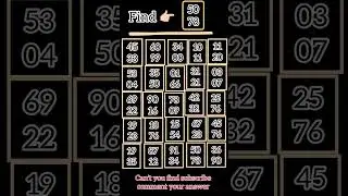 Only For Smart Minds💥Number Quiz#ShortsCan You Beat This Number Brain Teaser?Only for Genius CanFind
