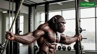 Monkey AI Muscular Gym Workout 💪🐒#monkeyai