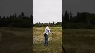 hammering clays with the double barrel ten gauge #canada #gun #shotgun #doublebarrel #tengauge #mew