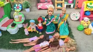 Barbie Doll All Day Routine In Indian Village/Radha Ki Kahani Part -193/Barbie Doll Bedtime Story||