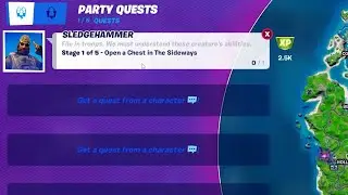 Open a Chest in the Sideways - Sledgehammer Quest Fortnite