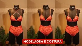 Biquíni Cortininha 3 em 1 Como Fazer Molde e Costura