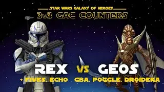 3v3 - Rex vs Geos | SWGOH GAC Clones vs Geonosians Counter