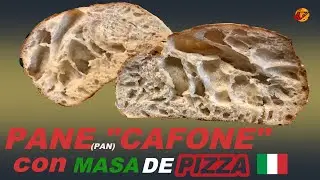 PAN hecho con MASA DE PIZZA, muy fermentada.