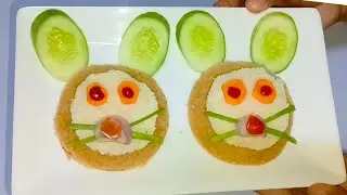 Bunny Sandwich for Kids‼️Food Art ‼️Creative Sandwich Decoration‼️ Aisha Unique Cooking