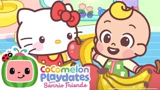 Apples and Bananas with Hello Kitty & JJ 🍎🍌 | Nursery Rhymes & Kids Songs | CoComelon Playdates