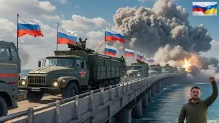 November 30th! Ukrainian secret weapon destroys Russian Tank and Army convoy on Crimean Bridge!