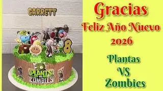 Plantas VS Zombies, torta en chántilli...Feliz Año Nuevo #chantilli #decoracion #tortasfaciles 