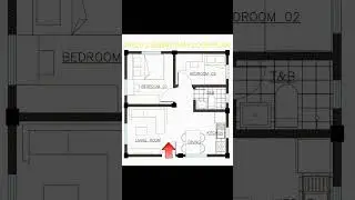 2 BEDROOM FLOOR PLAN! Simple House Design, #architecture #housedesign #shorts