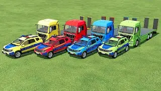 TRANSPORTING a POLICE CAR with a TOW TRUCK Farming Simulator 22