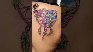 Very bright and cute owl tattoo #shotrs