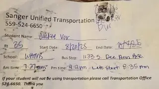 Sanger Unified Bonehead Transportation of the Day