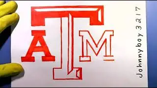 Как легко нарисовать логотип Техасского университета A&M (Texas A&M) (футбол, баскетбол, NCAA) То...