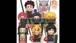 1005004060342594 Mini Action Figure Building Block Demon Slayer Tanjirou Inosuke Nezuko
