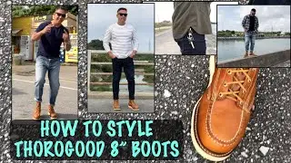 How to Style Thorogood 8 Inch Moc Toe Boots #804-4208 | Spring Outfits