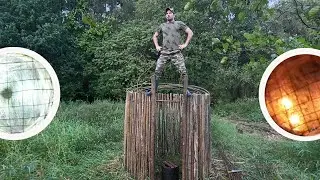 Survival Camping in Water and Reed: Epic Turkey Cooking and Shelter Building