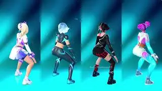 Fortnite Whiplash Emote With Haylee Skye Lightrider Morgan Myst Synthwave Skin Thicc 🍑😂😱 Who Won ?