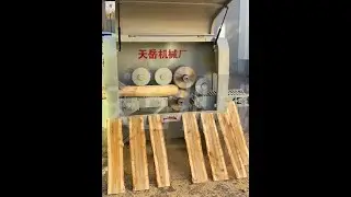 Log multi-blade saw square processing