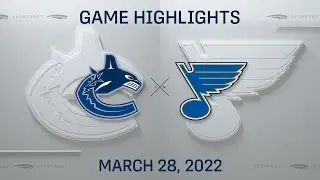 NHL Highlights | Canucks vs. Blues - Mar. 28, 2022