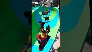 spiderman and giant waterslide part 131 #spiderman #waterslide #spidermanstunts