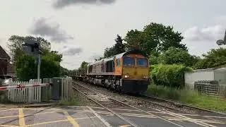Top and tail 66s on empty rail train