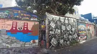 [4K] Walking CLARION ALLEY MURALS in San Francisco, California (Mission & Valencia Streets)