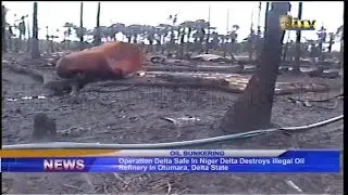 Operation Delta Safe in Niger Delta destroys illegal oil refinery in Otumara