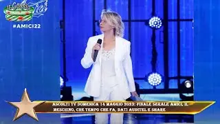 Ascolti tv domenica 14 maggio 2023: Finale Serale Amici, Il  meschino, Che tempo che fa, dati Audite