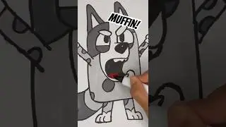 How to draw Muffin From Bluey! ANGRY! 😡 #howtodraw #bluey