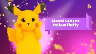 Yellow fluffy Mascot Costume