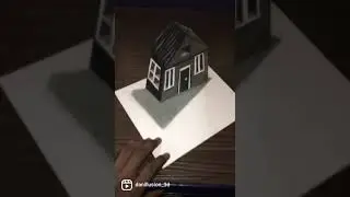 3D DRAWING HOUSE - ILLUSION ART DRAWING- Danillusion #shorts