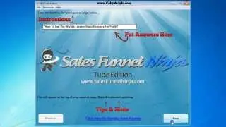 How To Use Sales Funnel Ninja Tube Edition Software by Coby Wright