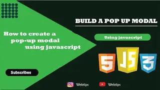 Create a Pop-up Modal with HTML/CSS and JavaScript ( Manual Version )