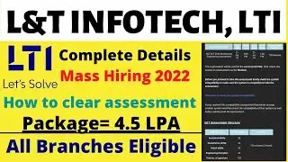 L&T Recruitment 2022 | LTI recruitment 2022 | L&T hire 2022 any batches | L&T LTI Sending mail 2022