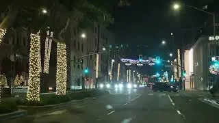 Rodeo Drive in Beverly hills. Christmas lights and  holiday decorations - part 2