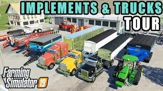 FS19- TRUCK & TRAILER TOUR & TESTING THE IMPLEMENTS! WILSON, KUHN, KINZE & MORE