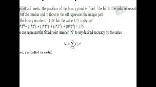 floating and fixed point number representation