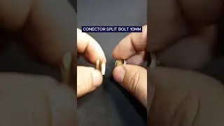 Conector Fendido Lat&atilde;o Para Cabos 10mm Parafuso Split Bolt