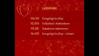 Continuity og programoversigt for Kongeligt bryllup (dagen f&oslash;r) | TV 2 Zulu